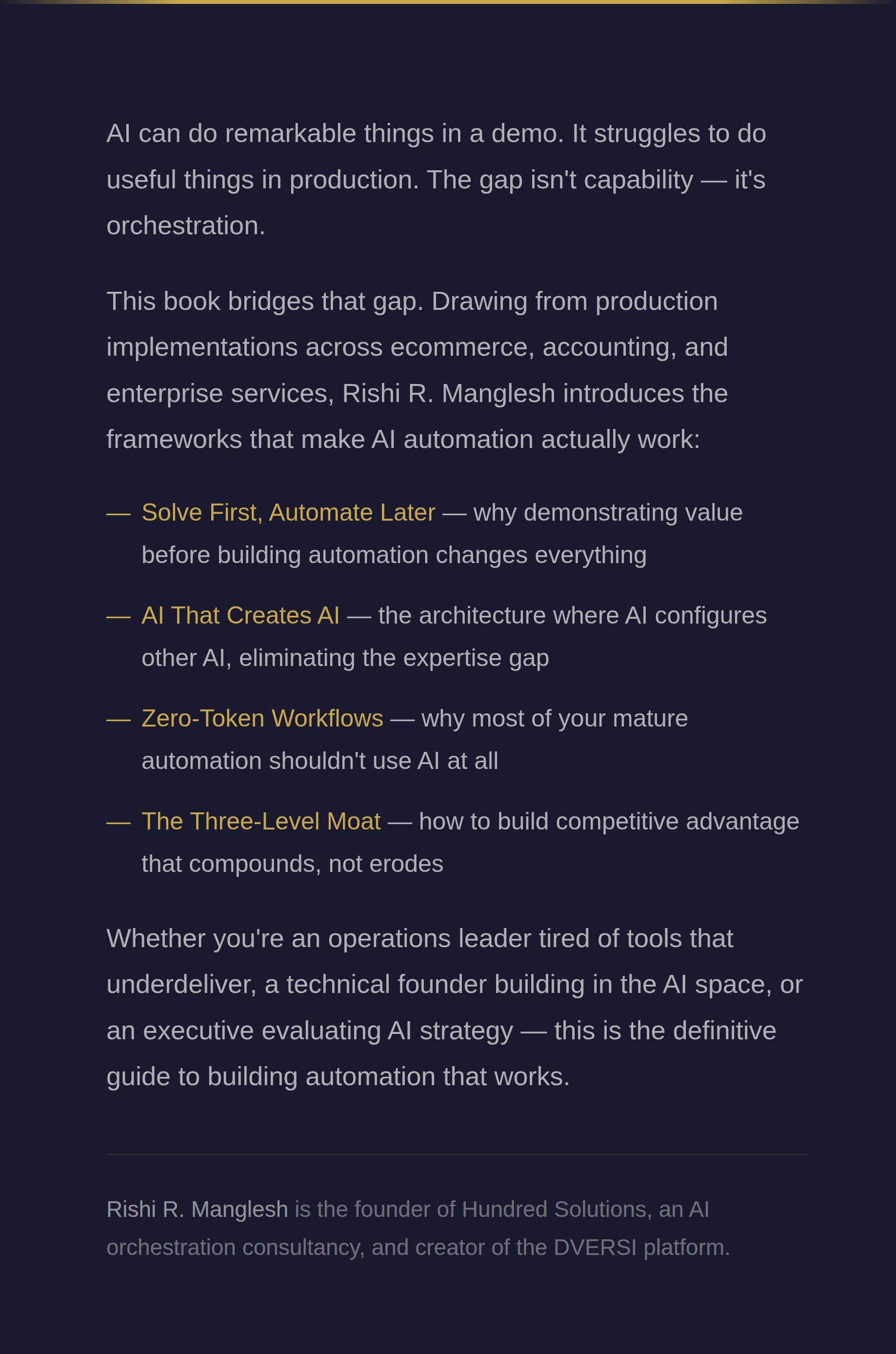 AI Orchestration: The Definitive Guide back cover